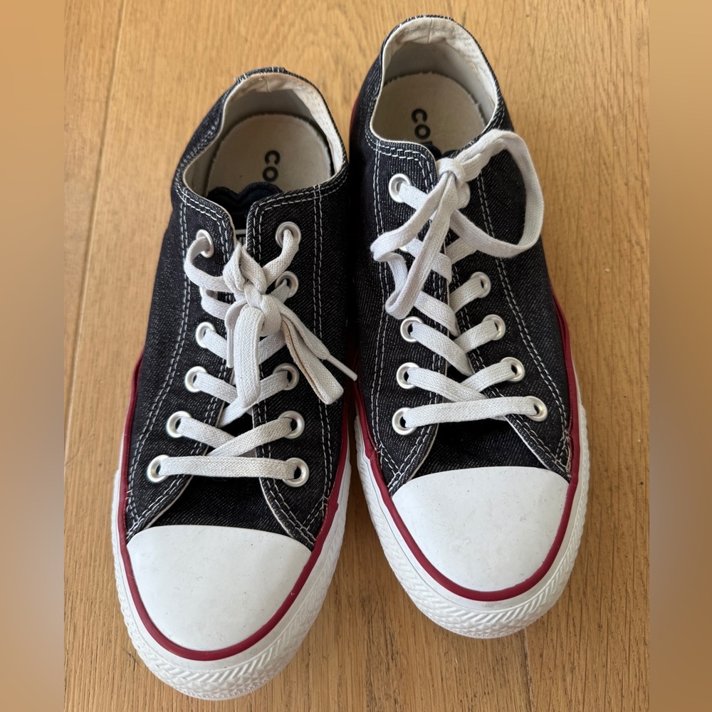 Converse Chuck Taylors Sneakers with Red Trim and heart